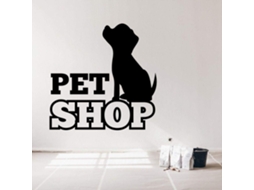Adesivos de parede removíveis com silhueta de cachorro para decoração de pet shop, 30x30cm, em vinil.