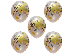 Laxiscreed Pack De 5 Balões De Látex Para Aniversários De 30, 40 E 50 Anos, Decoração Em Ouro