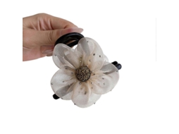 2026 pinça de Cabelo para Mulheres com Design Floral de Gaze Suave para o Couro Cabeludo, Pinça de Tubarão Durável para Meia Cauda