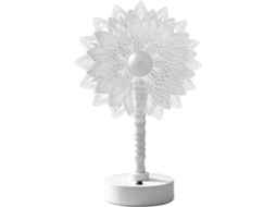 Mesa com base iluminada e funcionamento a bateria.
