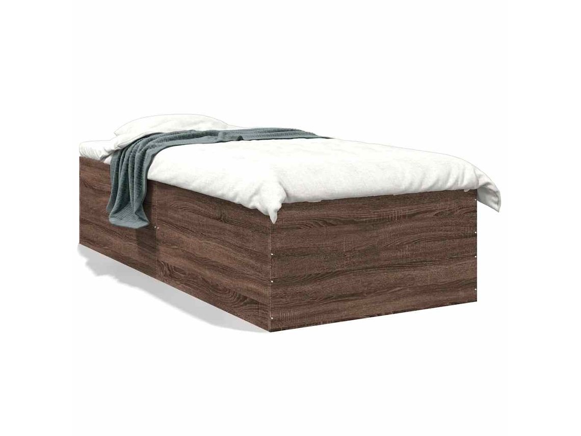 Bed Frame, Bed Frames Vidaxl Marrom Madeira Processada (90 X 200 Cm)