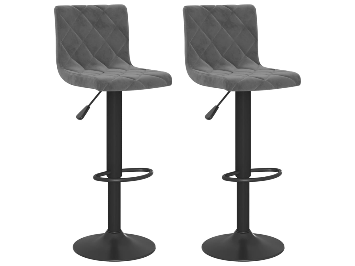 Bar Stool, Bar Stools Vidaxl Cinzeto Veludo (n/a)