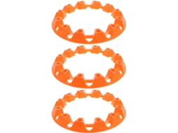 Conjunto de 3 peças de protetores de aro de roda de quadriciclo em plástico com acabamento decorativo para o cubo.