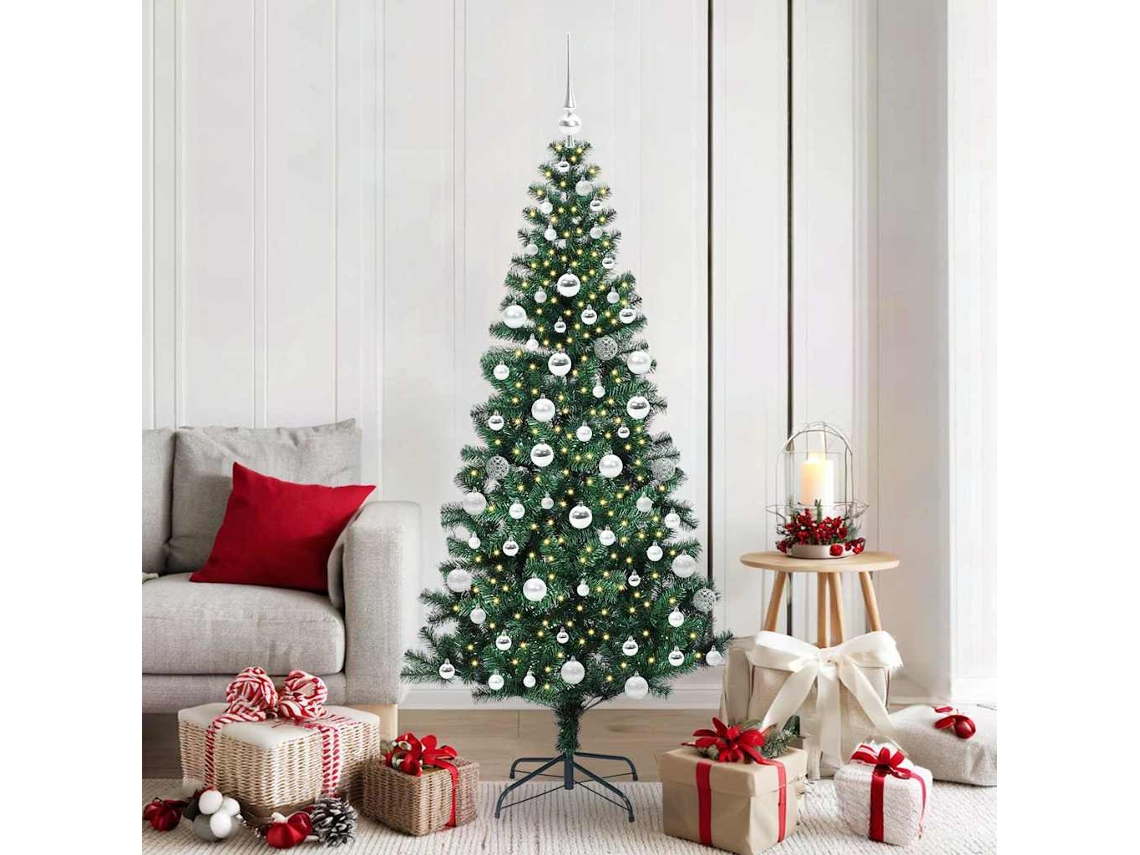 Vidaxl Árvore De Natal Artificial Pré-iluminada Verde 180 Cm
