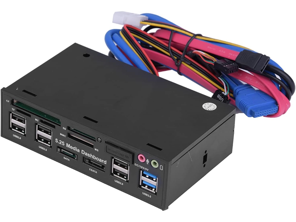 Hub Usb 3.0/2.0 De 5,25 Polegadas Com Esata E Leitor Múltiplos