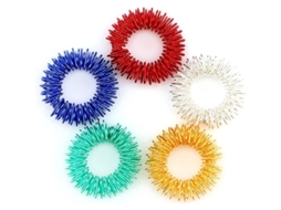 Anéis De Massagem Acupressão Sensorial Espinhosos, Brinquedo Anti-estresse Silencioso Para Crianças, Adolescentes E Adultos, 5 Cores Brilhantes