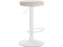 Banco de bar Cobertura de veludo Ponte creme/branco CLP