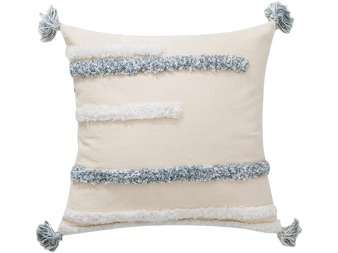 Almofada Capa de Decorativa Marroquina com Capitonê e Enchimento em Estilo Rústico para Sofá, CHABERLU