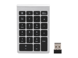 Teclado Numérico Sem Fio 22 Teclas Usb 2.4g Mini Ergonômico com Receptor Silver Black