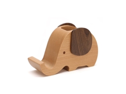 2026 porta Lápices de Madera Elefante Con Soporte para Teléfono, Decoración de Escritorio
