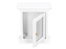 Primerox gabinete Branco com Espelho para Casinha de Bonecas 1:12 Móvel de Banheiro Miniatura