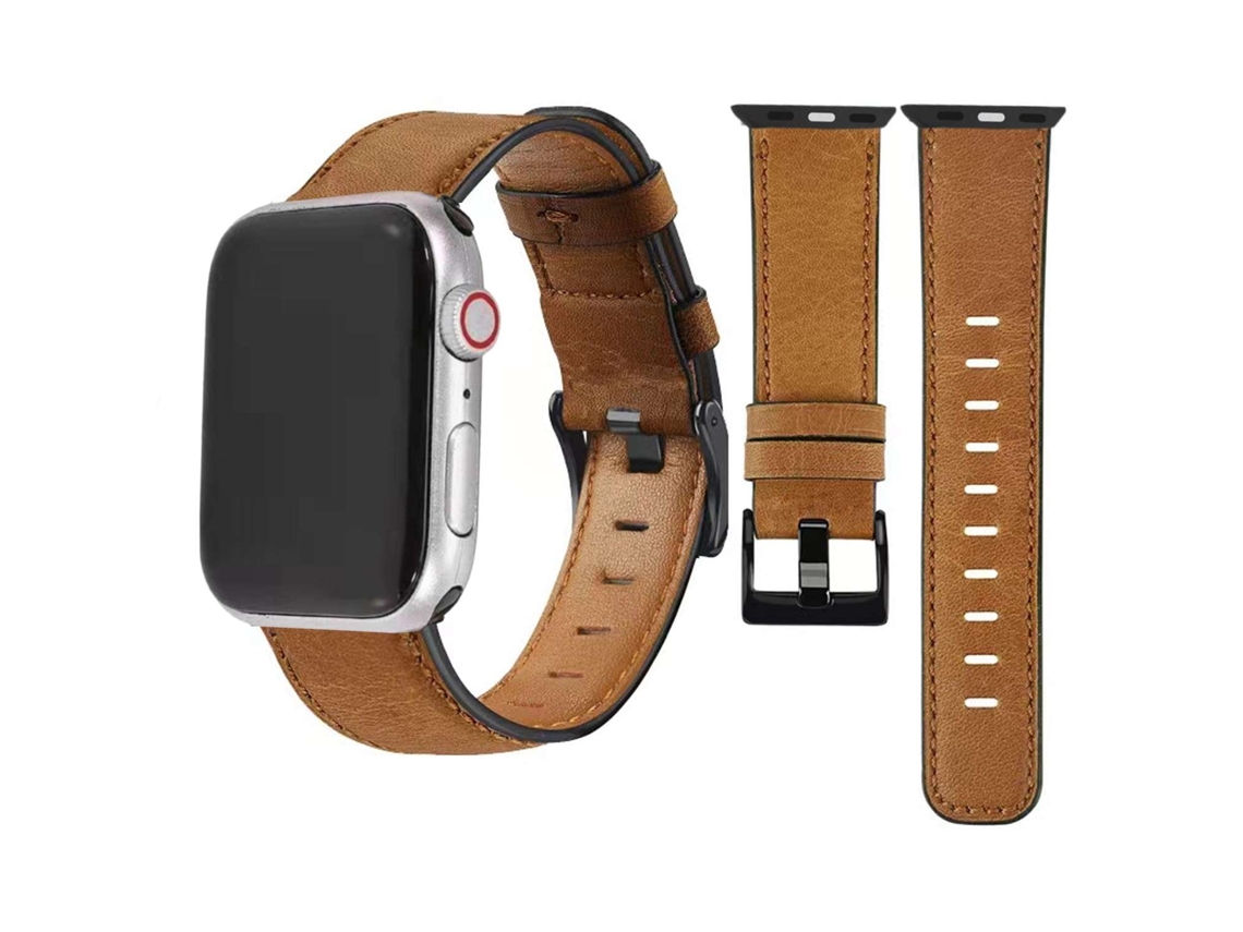 Bracelete Classic Vintage em Pele Ecológico Apple Watch Series 5 44Mm Castanho
