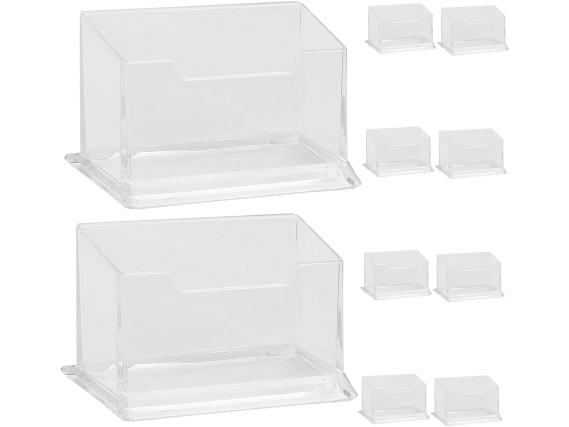 Conjunto De 10 Peças De Porta Cartão De Visita Transparente Em Plástico Para Escritório E Balcão. Gokoco