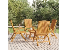 Vidaxl 5 Pcs Conjunto Lounge De Jardim Madeira De Teca Maciça