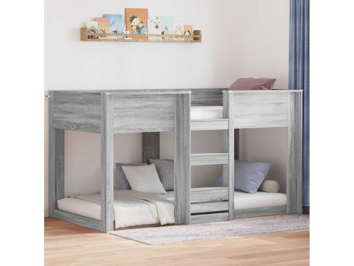 Vidaxl Beliche para Crianças Cinza Sonoma 80 X 200 Cm