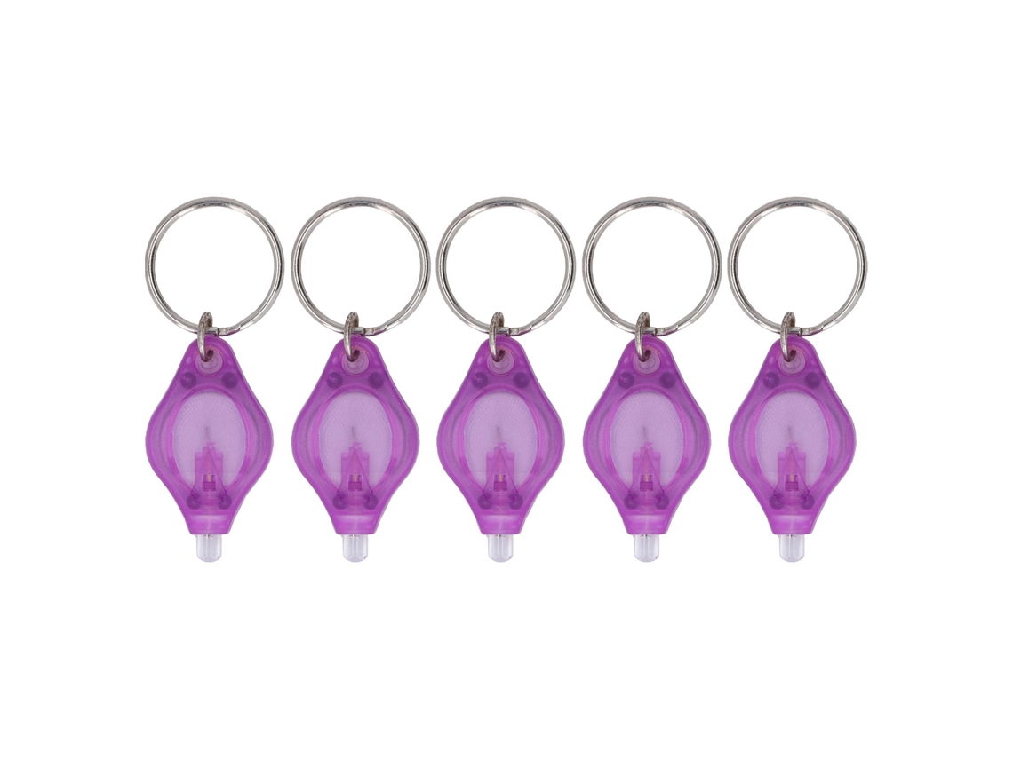5 Peças Lanterna UV Mini Chaveiro LED 365 395nm | S/MARCA