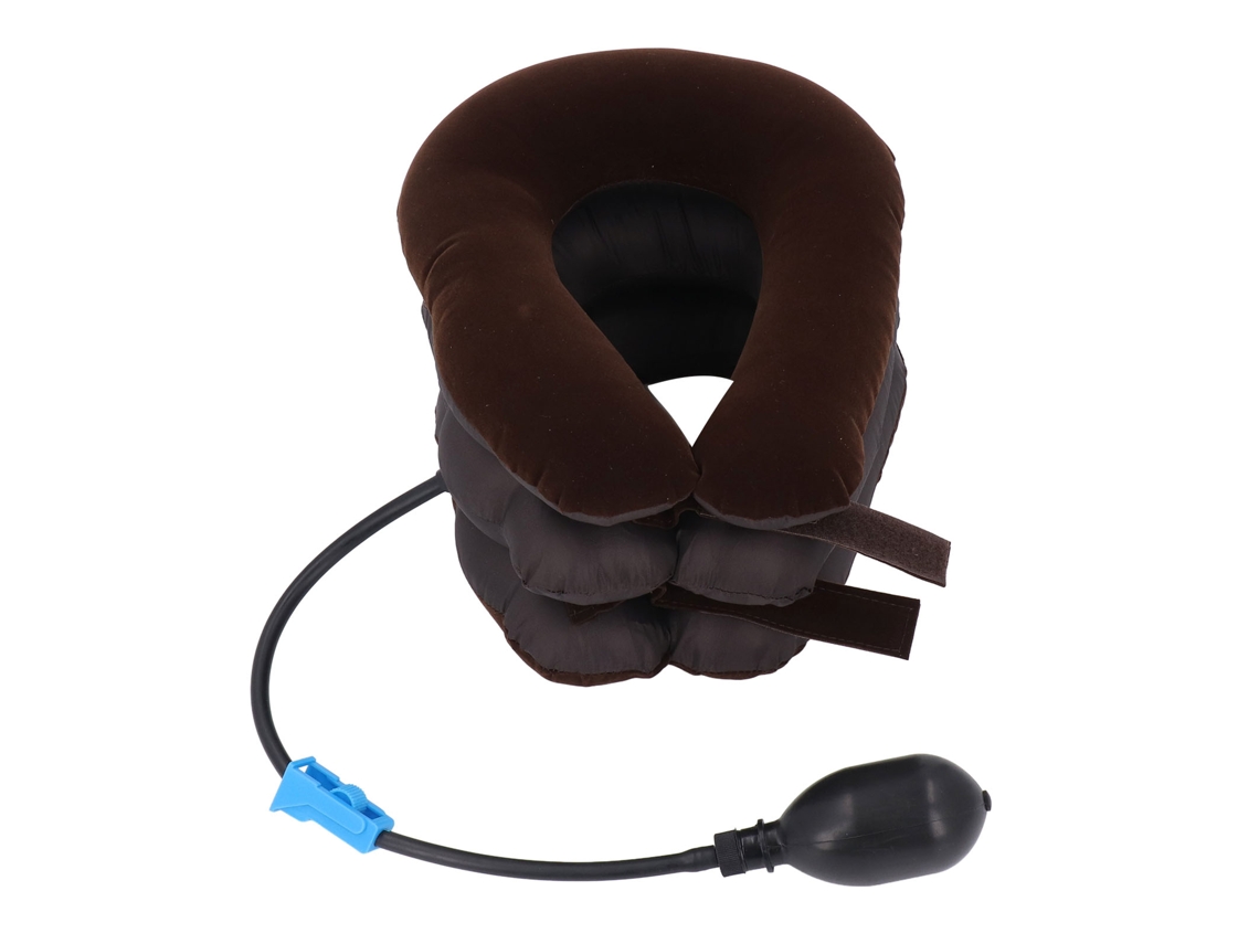 Dispositivo De Tração Cervical Inflável Ajustável Com Apoio Para Pescoço, Estirador Para Trabalho E Lar, Confortável E Portátil