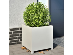 Vidaxl Vaso/floreira De Jardim 50x50x50 Cm Aço Branco