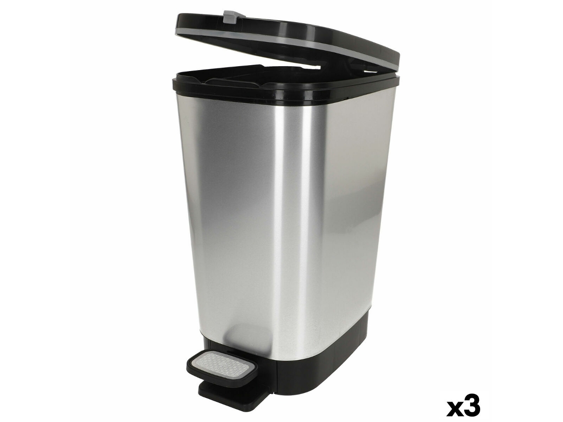 Caixote Do Lixo Curver Cinzento Plástico 45 L (3 Unidades)