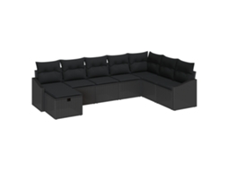 Conjunto 8 Conjunto De Sofás Para Exterior Vidaxl Cinzento Vime Pe (288,5 X 178,5 X 85 Cm)