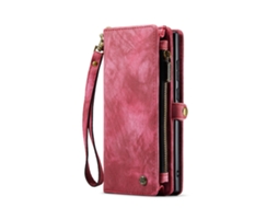 Capa Flip Para Celular, Nova Carteira Com Zíper, Capa De Couro Magnética Multifuncional.vermelho - Samsung S20 Plus