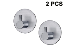 2 Ganchos de Toalla Autoadesivos, Aço Inoxidável, Resistentes, Anti deslizantes, para Banheiro e Cozinha S/MARCA