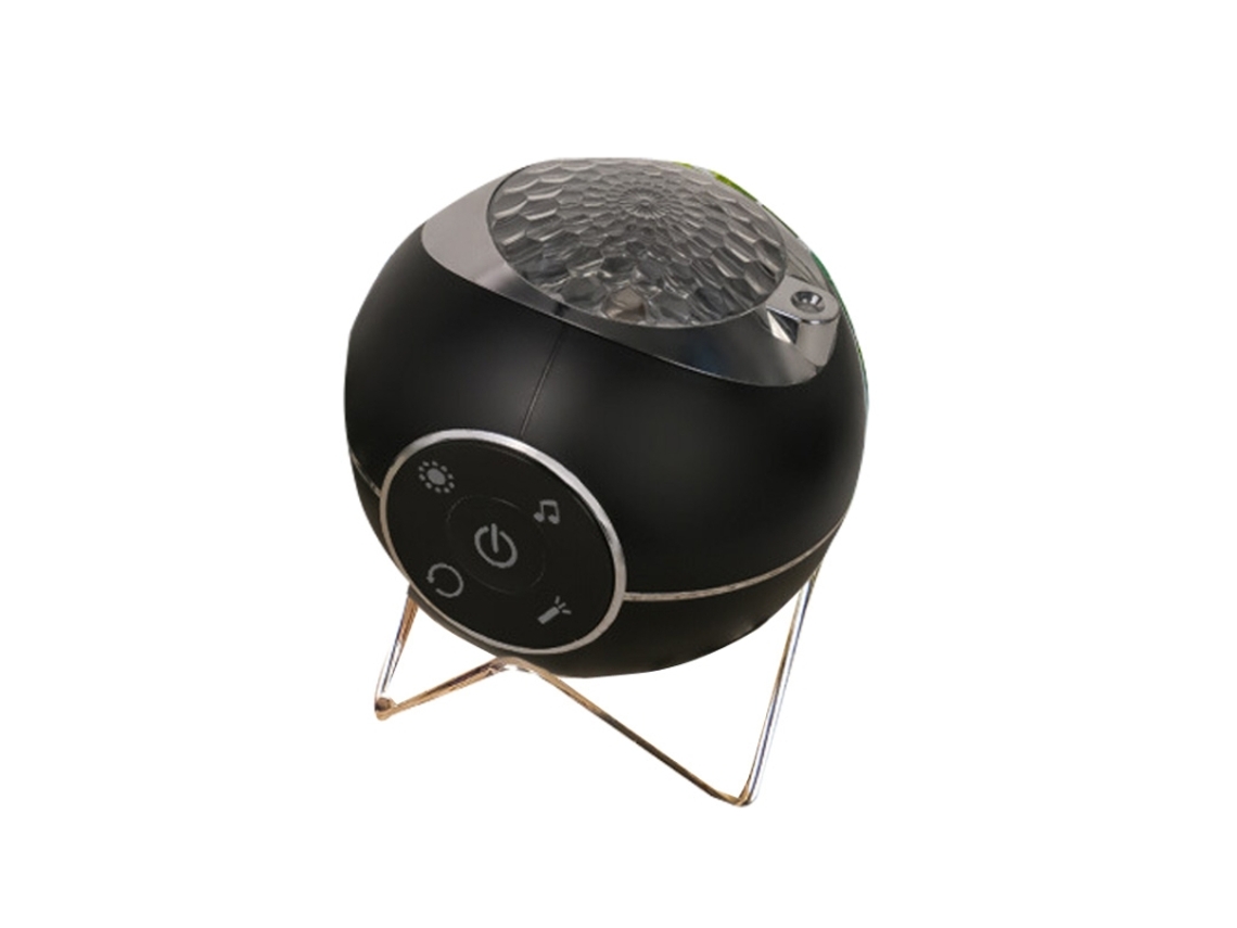 Luminária Noturna Musical com Controle Remoto e Projeção Planetária K, 1079 BRILVIBERA (planeta, Preta)