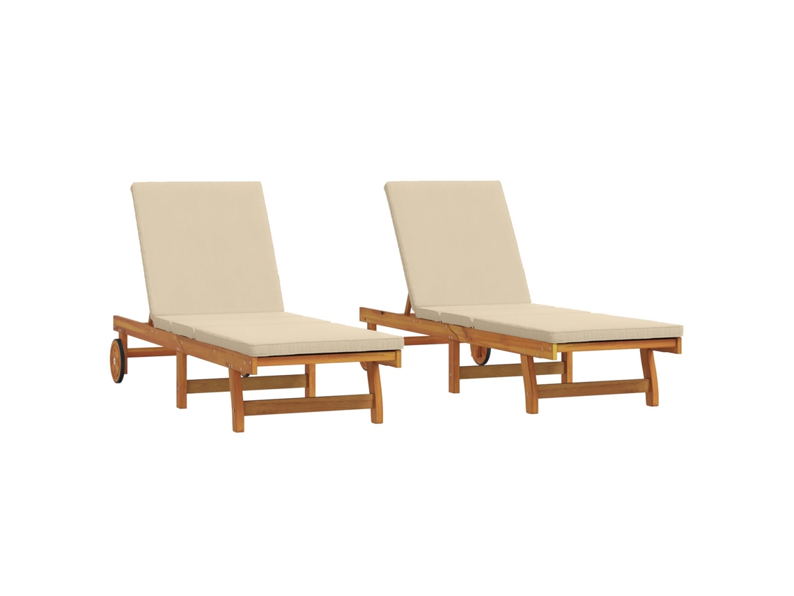 Conjunto 2 Móveis De Jardim Vidaxl Castanho Madeira De Acácia Maciça (63 X 199 X 85 Cm)