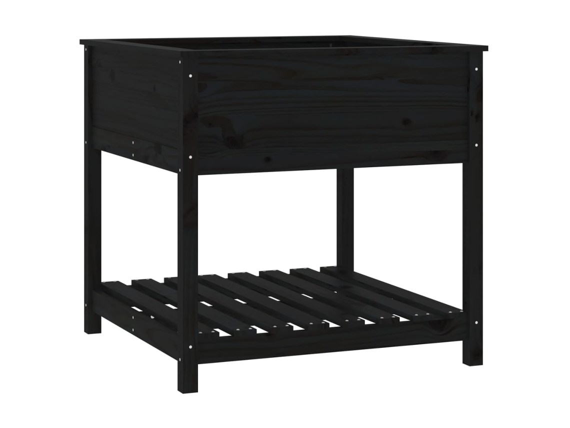 Planter, Planters Vidaxl Preto Madeira De Pinho (82.5 X 82.5 X 81 Cm)