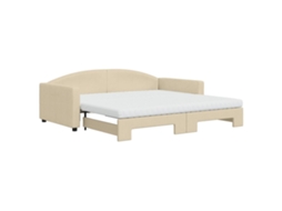 Daybed With Trundle, Daybeds With Trundles Vidaxl Creme Tecido (100 X 200 Cm)