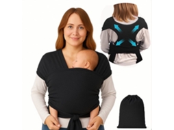 Cachecol para Bebê, Alça de Bebê Ergonômica, Fácil de Colocar e Tirar, Ajustável, Unisex, Adequado para Bebês Que Pesam Até 20 Kg AOZORZ (preto)