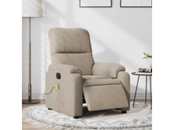 Poltrona massagens recli. elétrica microfibra cinza-acastanhado