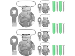 Hampplies Conjunto De 6-cabides Parede Com Clipes Metálicos Antiderrapantes Para Mantas, Tapeçarias E Tapetes, Cabide