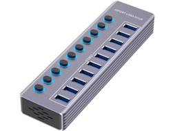 Hub Usb 3.0 5gbps Com Interruptor Liga/desliga Individual, Indicador