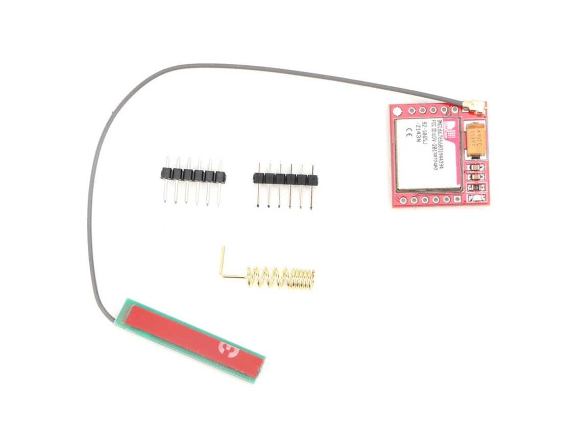 Kit Módulo Gsm Gprs com Placa Microsim Porta Serial Ttl e Antena