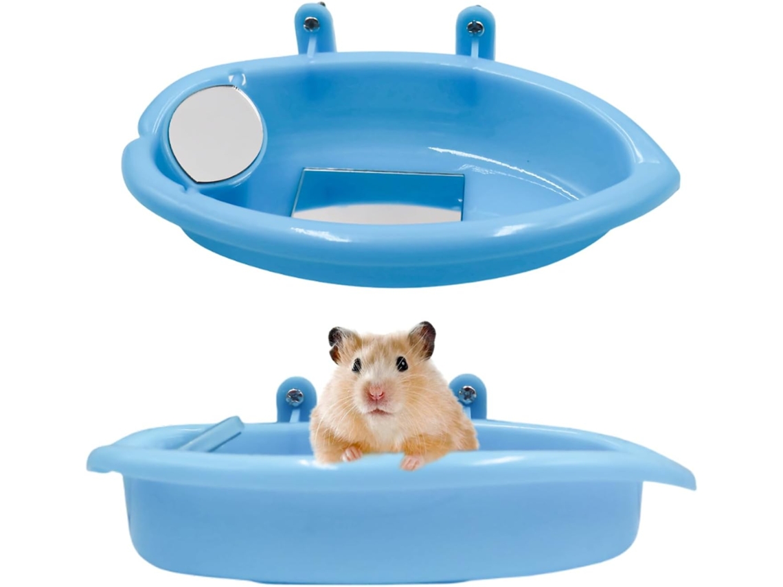 Kit com 2 Banheiras e Comedouros de Plástico para Pequenos Animais, Ratos e Outros Pequenos Animais de Estimação AQUAFORGE