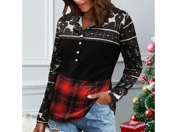 Laxiscreed Casaco De Natal Preto Com Botões Na Frente E Mangas Compridas Para Conforto E Estilo
