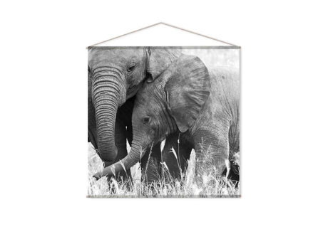 Papel De Parede Impresso De Elefante 150 X 150 Cm Preto E Branco Enjoy Home
