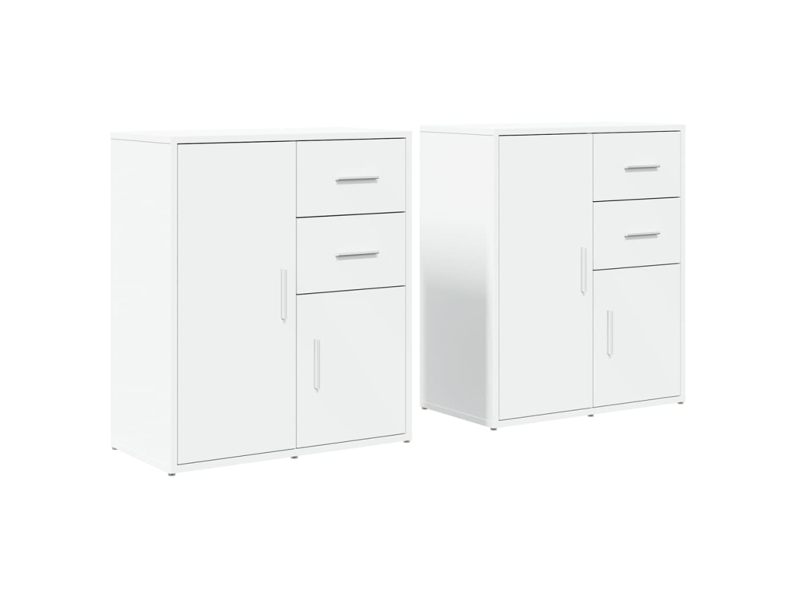 Conjunto de 2 aparadores Madeira Branco MAISON EXCLUSIVE (60x31x70 cm)