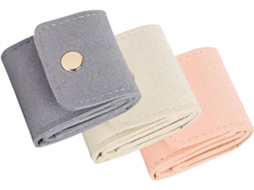 Conjunto De 3 Estojos Portáteis Para Joias Em Couro Pu Com Múltiplos Compartimentos Para Acessórios E Bolsas.