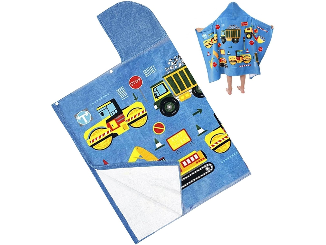 Toalha De Praia Com Capuz | Poncho De Banho Com Estampa De Veículos |