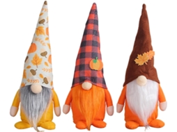 Conjunto De 3 Gnomos Decorativos Para Festa Da Colheita - Decoração Artesanal Para Sala De Jantar Para Cozinha