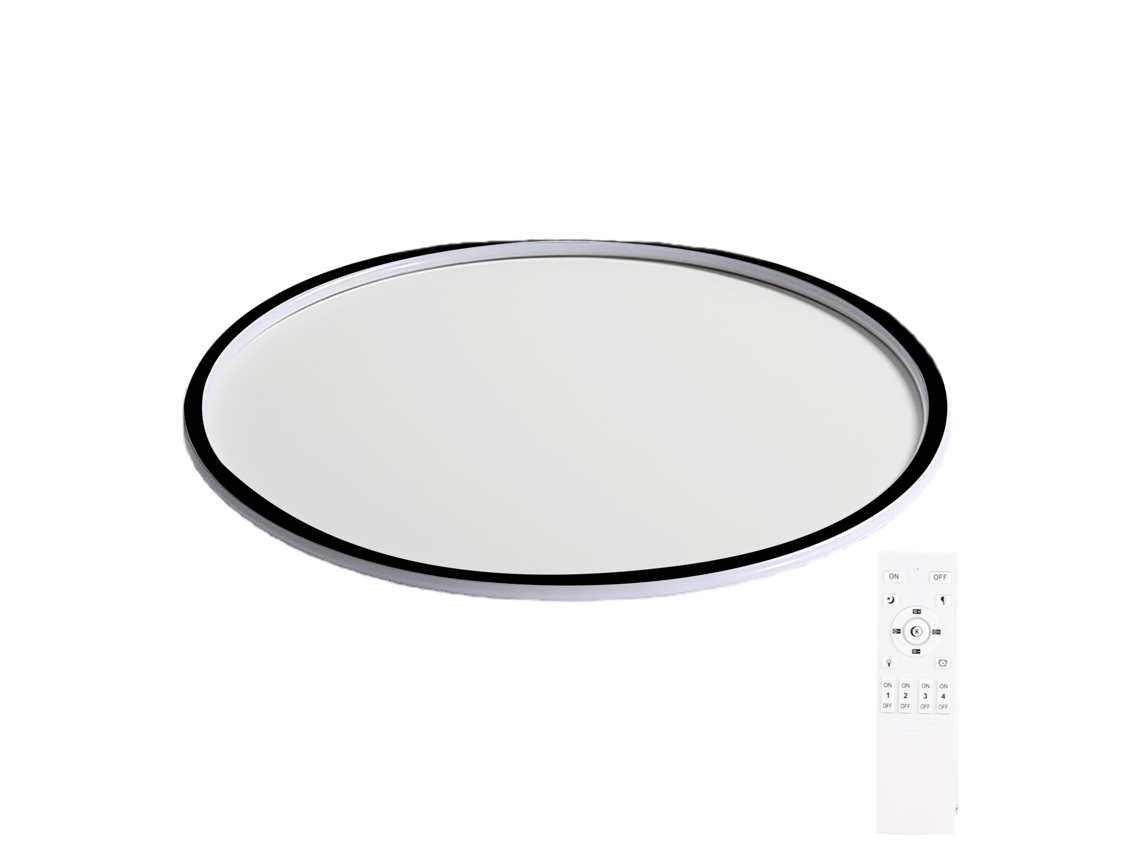 Rebe-lâmpada De Teto Led Redonda Plana Estilo Nórdico Minimalista Para Sala 100‑265v Preto 30cm