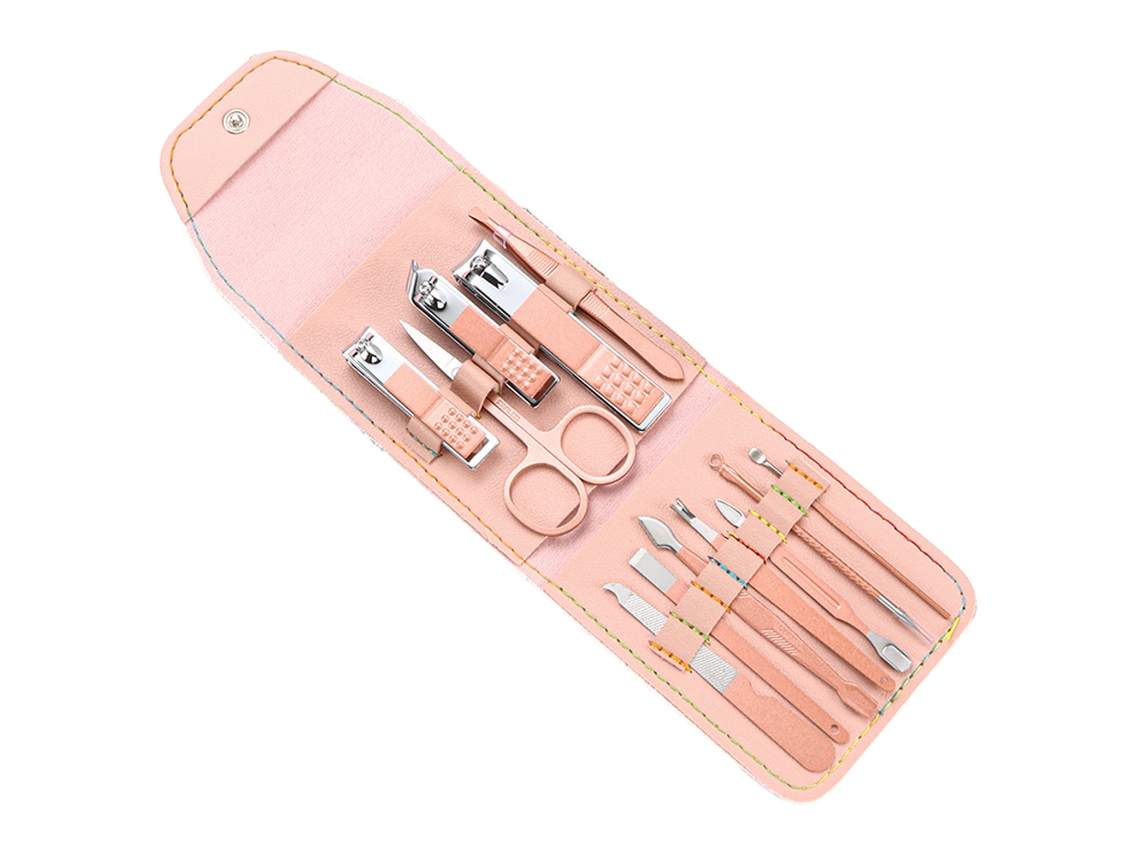 Conjunto De Cortador De Unhas Para Ferramentas De Aprimoramento De Unhas 12 Peças Rosa ZMDECQNA