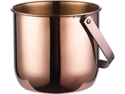 Balde De Gelo Em Aço Inoxidável Com Parede Dupla Na Cor Ouro Rosa, Com Tampa E Pinça, Ideal Para Refrescar Vinhos Em Festas.