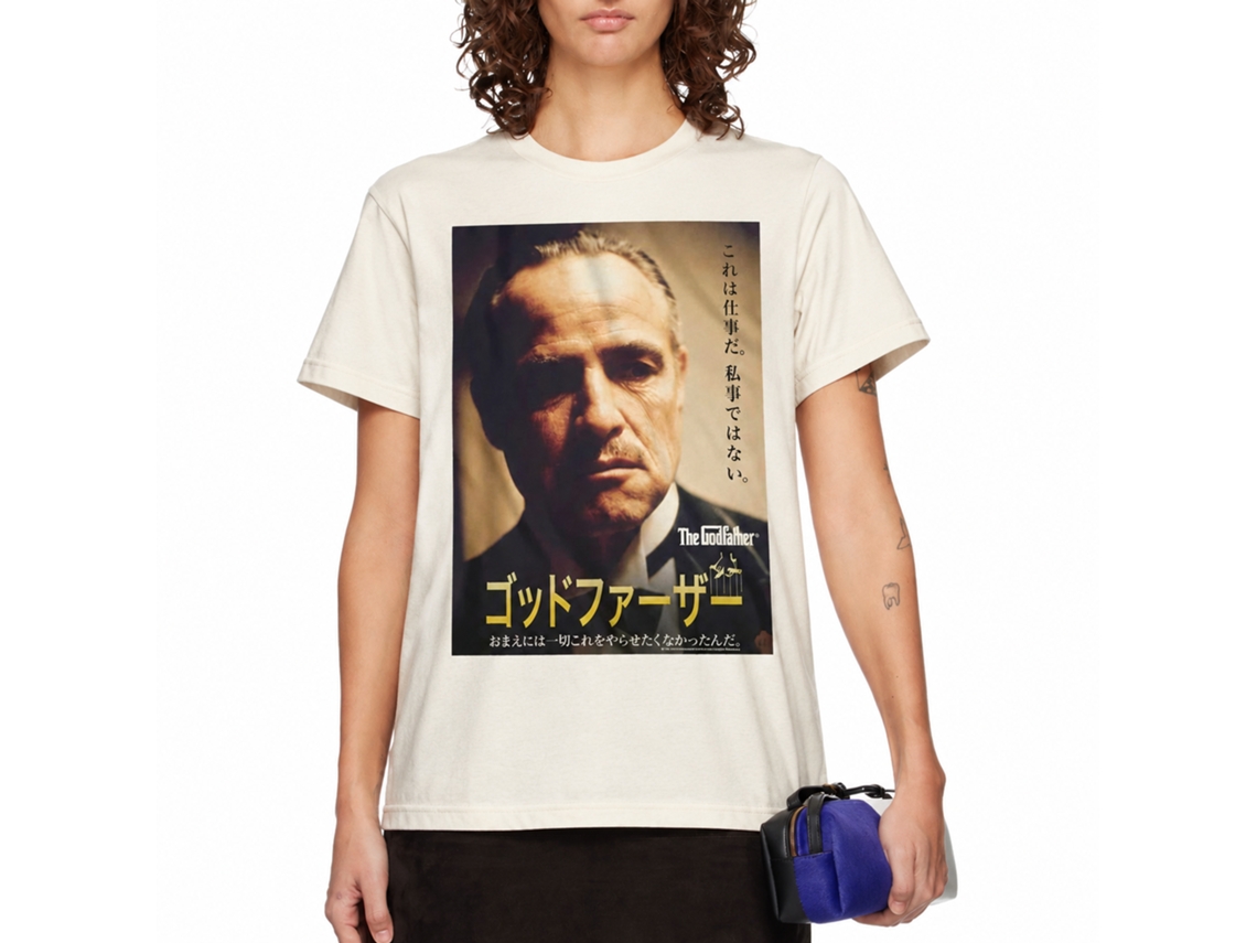Rockinstone Godfather Poster Solid Natural Adult T-shirt Size:l
