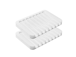 2026 linjou 2ud Porta Jabón de Silicona Premium, Antideslizante Y Autodrenante para Baño Y Ducha (blanco)