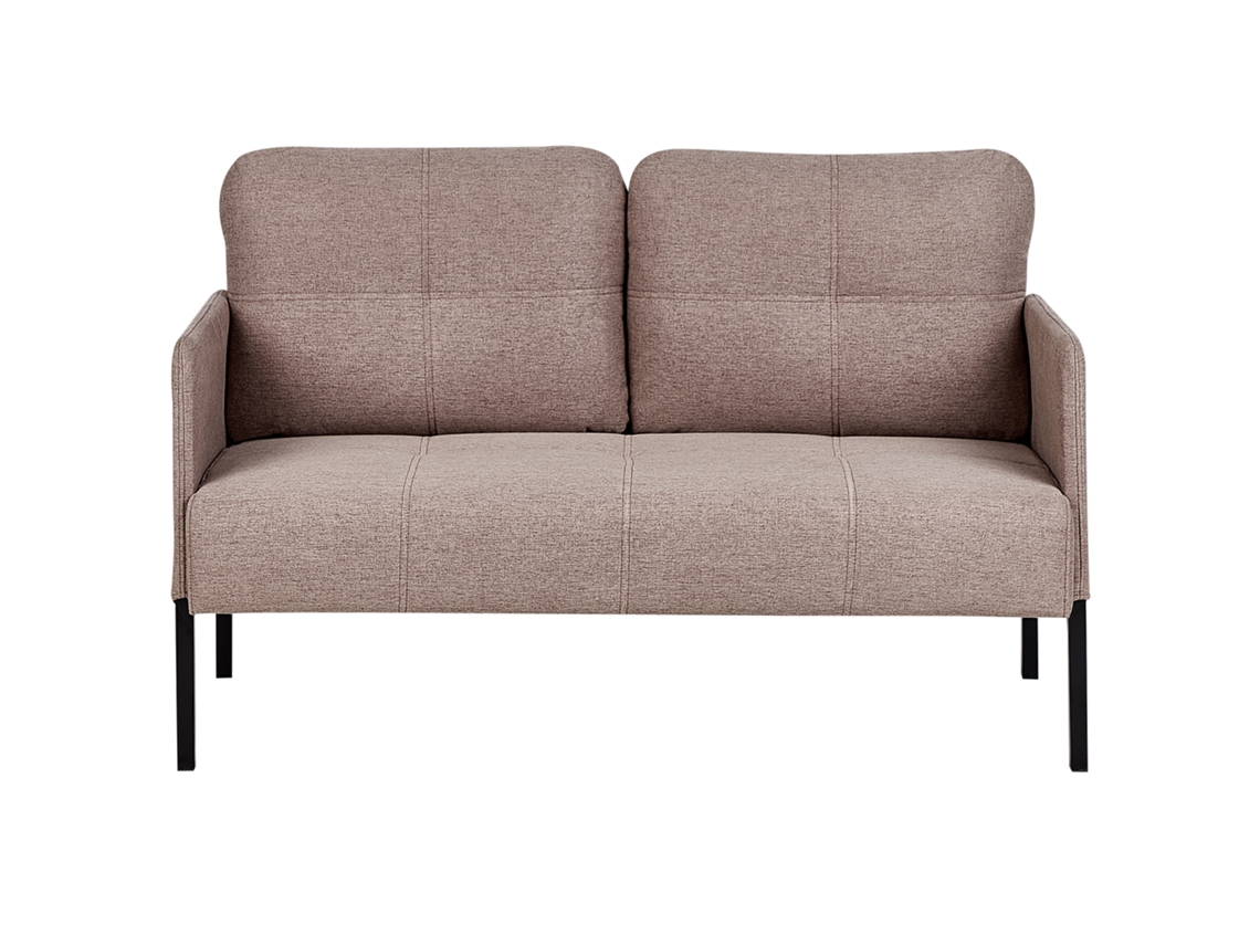 Sofá de 2 Lugares BELIANI Lahti de Tecido Castanho Claro 124x70x70