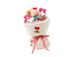 Ramo De Peluches Com Luzes Led Cute Cartoon Estilo Cores Brilhantes Para Aniversário Dia Dos Namorados Coelho Rosa