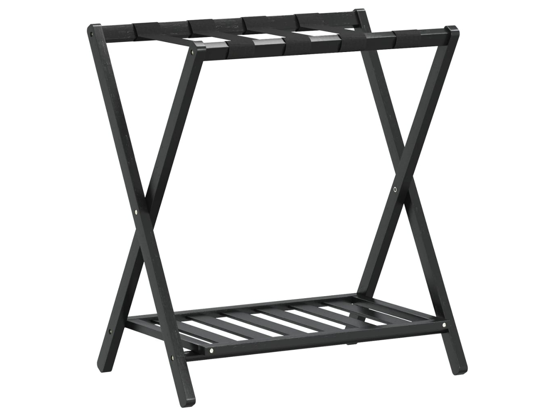Suporte de bagagem VIDAXL Preto Bambu (68x38x58cm)